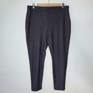 Chico's Black w/ White Polka Dots Ankle Length stretchy casual pants
